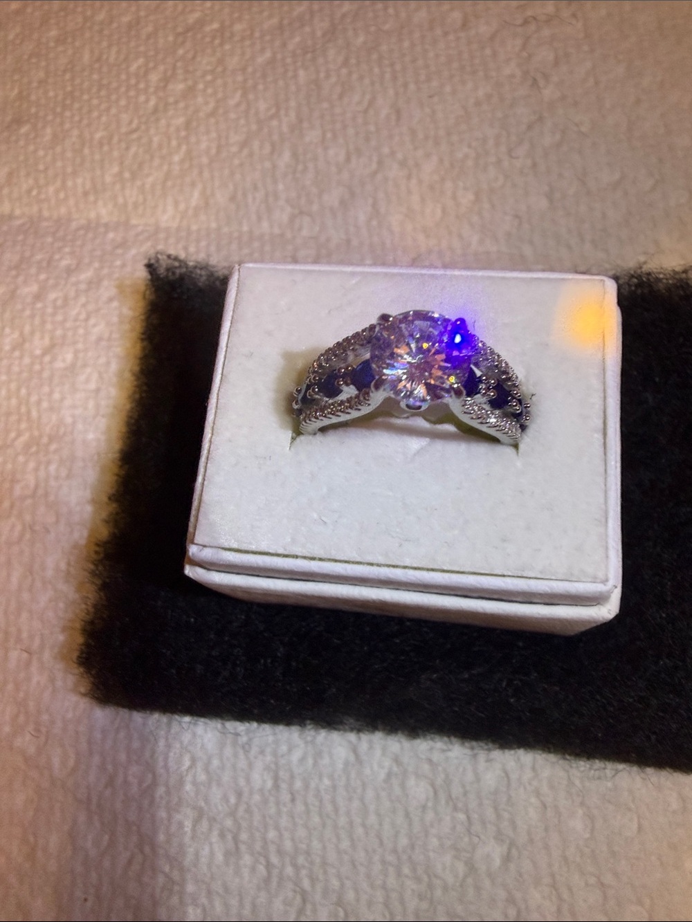 Sterling Silver White CZ Solitaire Engagement Ring